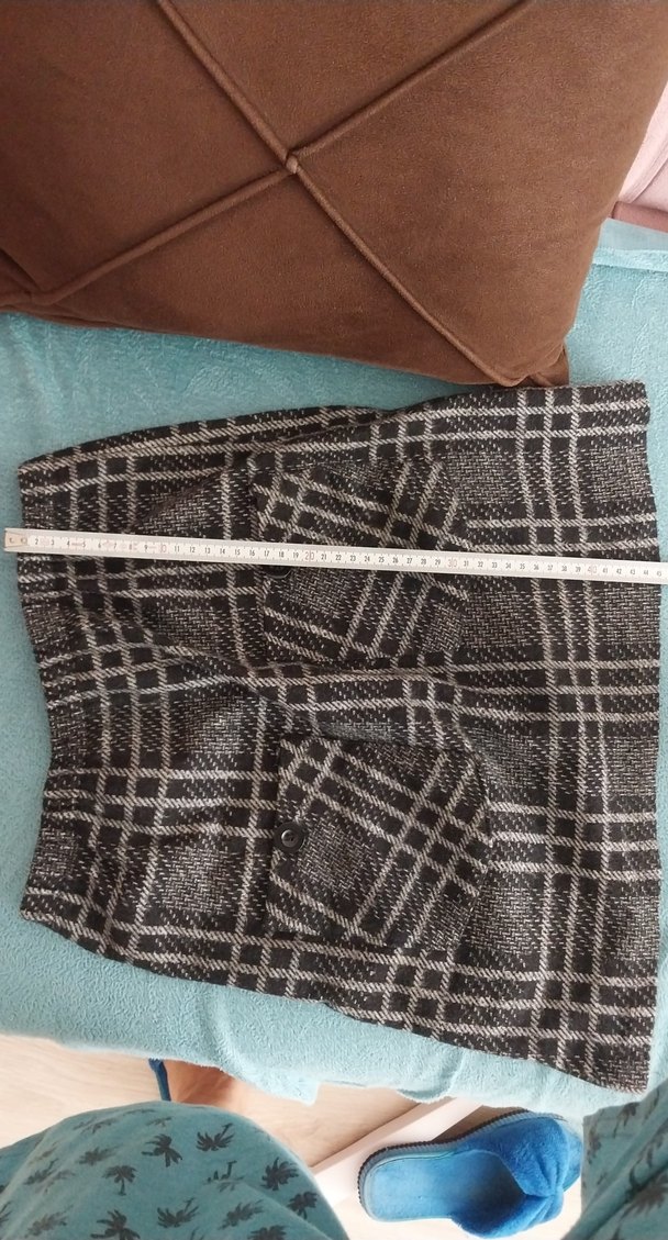 Gri Ekose Örgü Mini Etek - Görsel 3