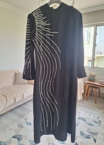 Diğer Nakışlı Siyah Uzun Kollu Kadın Elbise