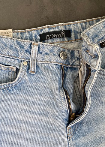 xs Beden Salaş Kesim Mavi Midi Kot Pantolon