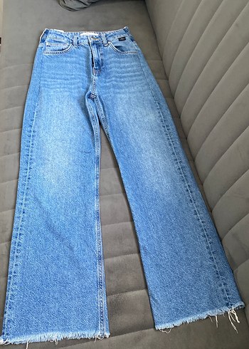 Mavi Midi Boy Rahat Kesim Kadın Kot Pantolon