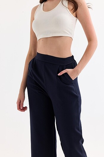 Zara Geniş paça önü Pileli Double kumaş kendi üretimimiz pantolon