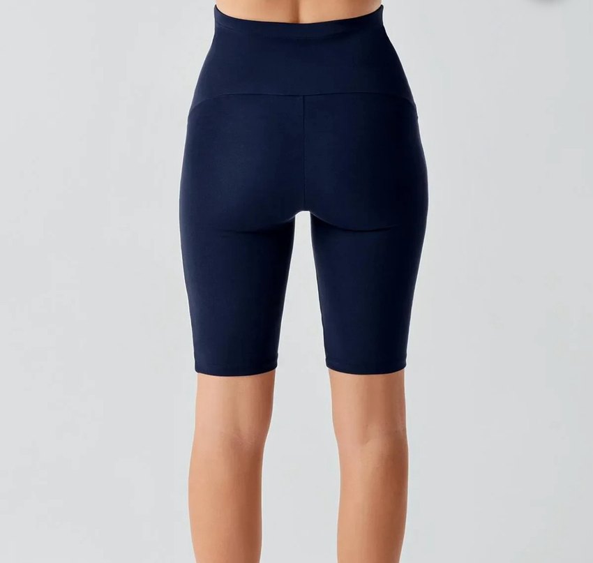 Mavi Elastik Mini Hamile Şortu - Görsel 5