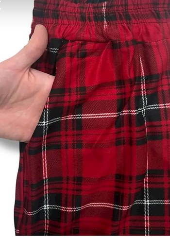 Diğer Kırmızı Ekose Kadın Pijama Altı