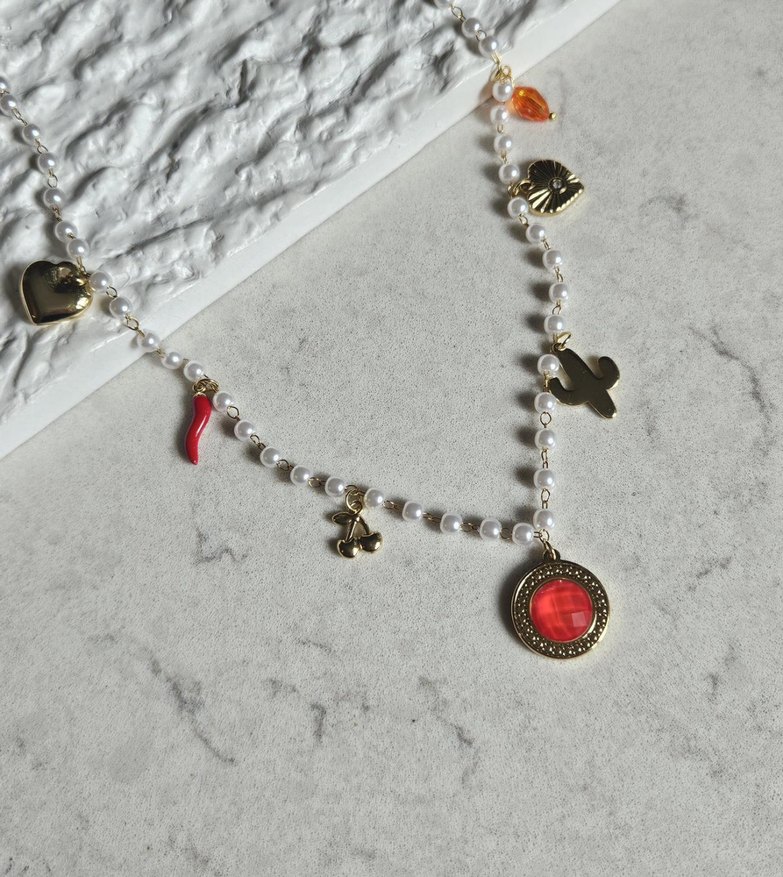 İnci Boncuklu Mini Kadın Kolye - Görsel 4