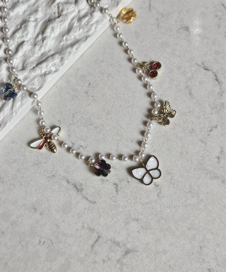 İnci Boncuklu Mini Kadın Kolye - Görsel 2