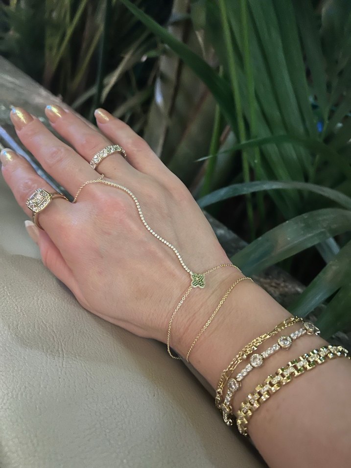 Altın Renk Zincir Detaylı Bohem Kadın El Zinciri - Görsel 2