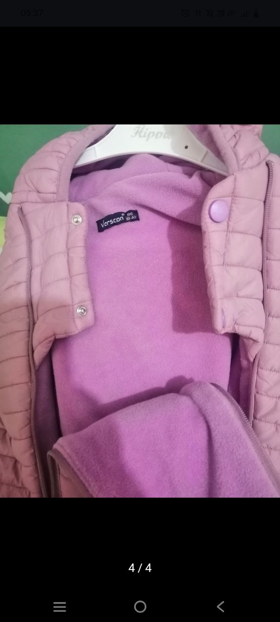 Mor Bebek Tulum, Fermuarlı, Düz Desen - Görsel 5