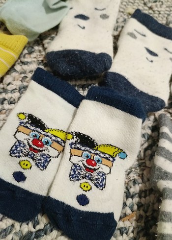 Çocuk Renkli Desenli Çorap Seti - Görsel 3