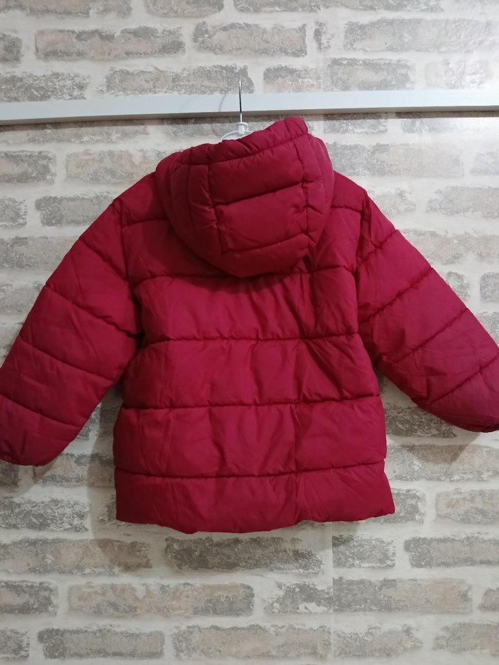 Bordo Kapüşonlu Erkek Çocuk Mont - Görsel 2