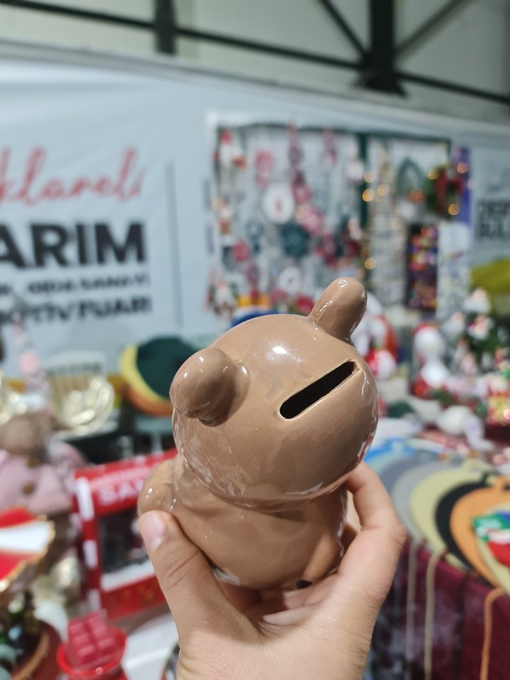 seramik ayicikli kumbara - Görsel 2