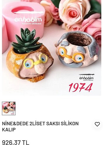 NİNE&DEDE 2'li Silikon Saksı kalbi