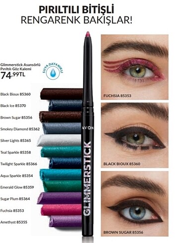 Avon glimmerstick asansörlü pırıltılı göz kalemi 