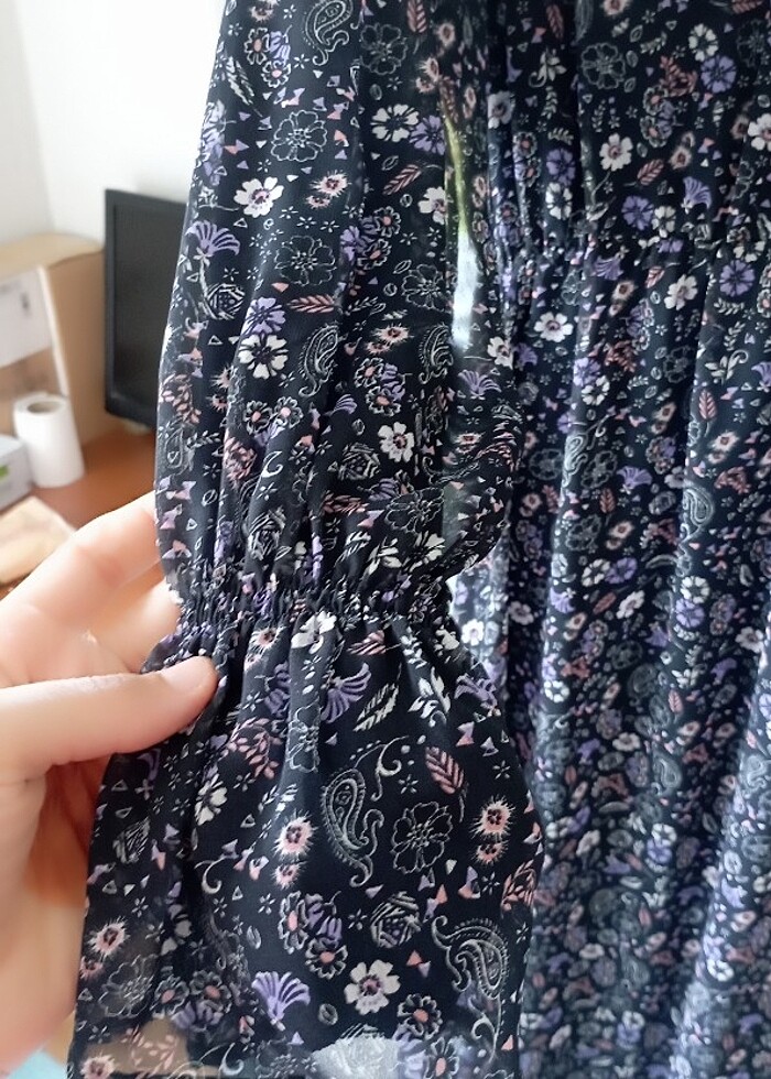 Çiçekli şifon elbise - Görsel 2