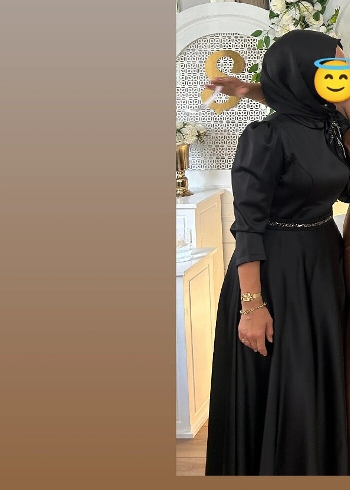Saten abiye siyah - Görsel 2