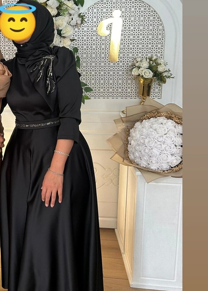 Saten abiye siyah - Görsel 3