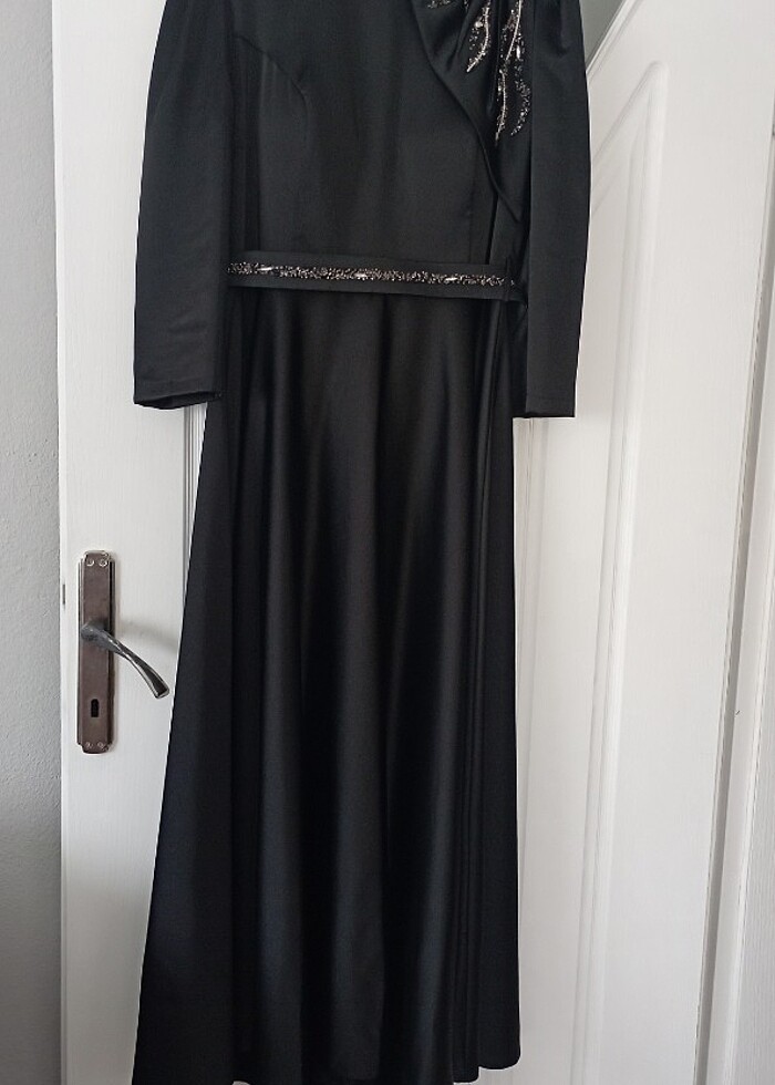 Saten abiye siyah - Görsel 5