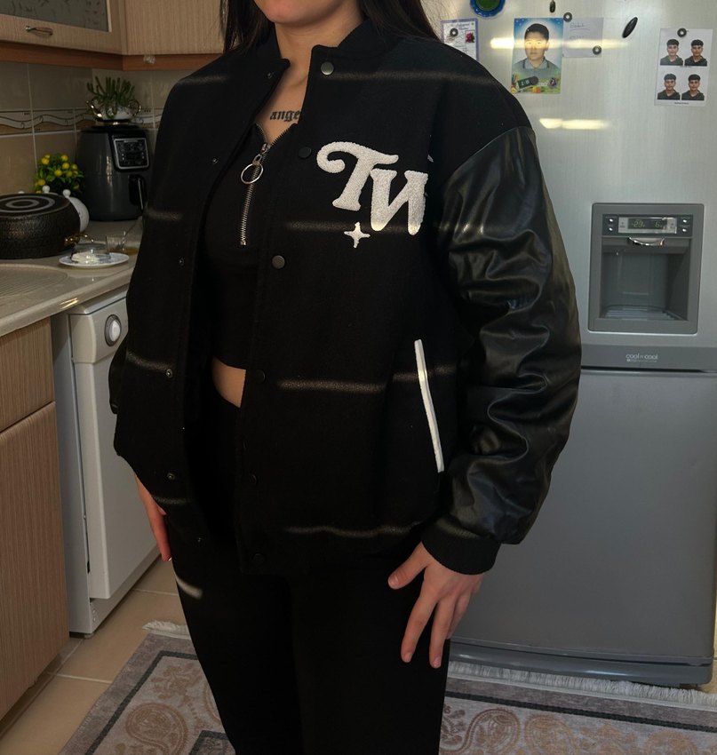 Siyah Kadın Deri Bomber Ceket - Görsel 5