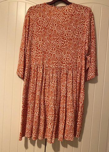 Mudo Düğmeli Kırmızı Bohem Uzun Kollu elbise - Görsel 3