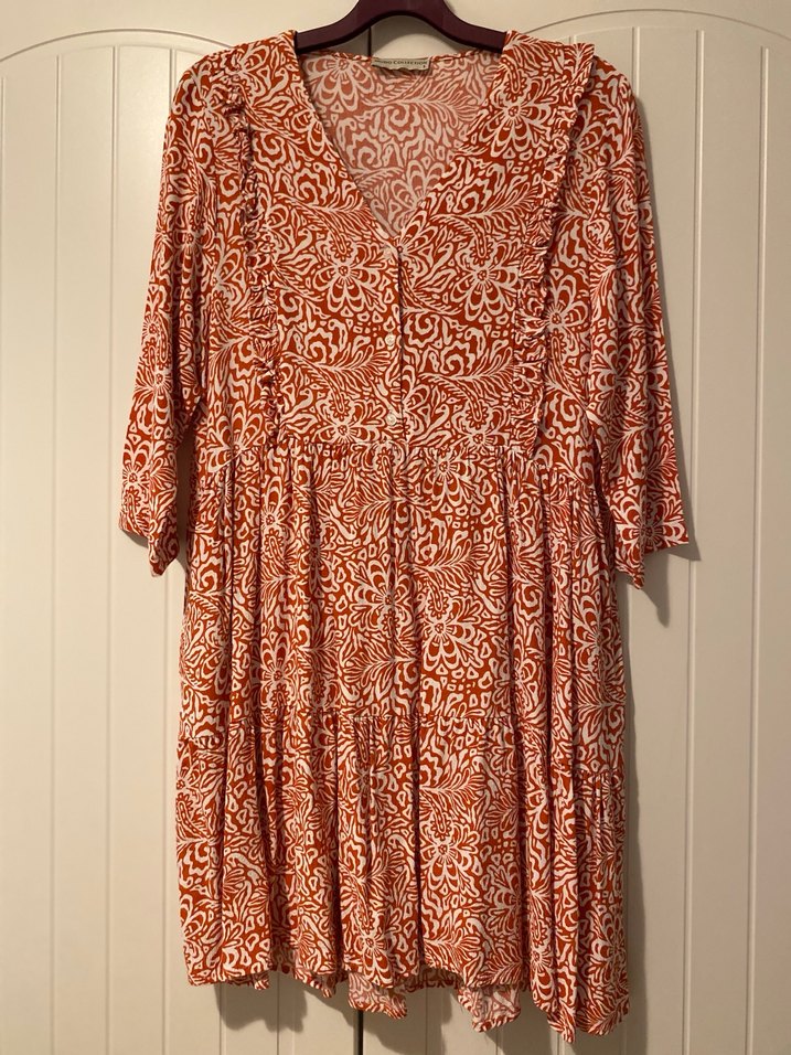 Mudo Düğmeli Kırmızı Bohem Uzun Kollu elbise - Görsel 2