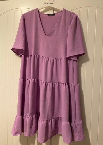 Mor V Yakalı Dökümlü Hamile Bluzu - Görsel 2