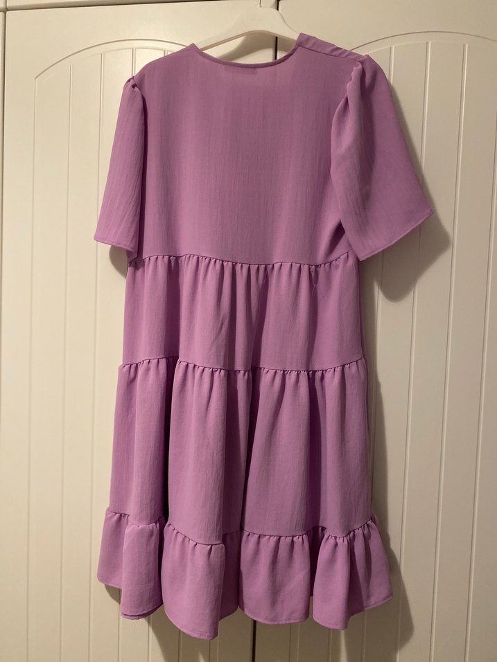 Mor V Yakalı Dökümlü Hamile Bluzu - Görsel 3