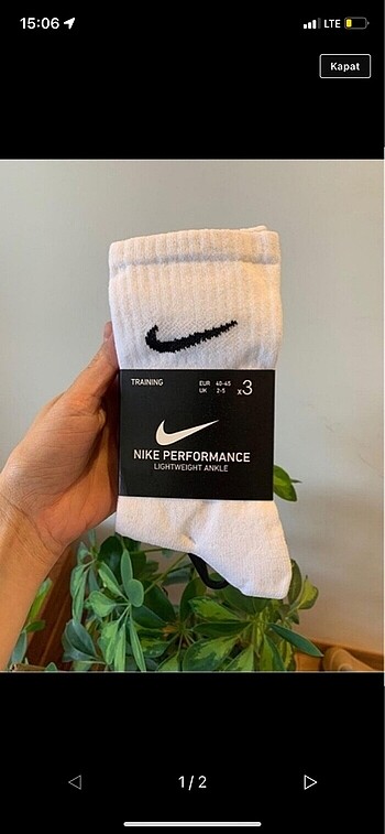 Nike tenis boy çorap