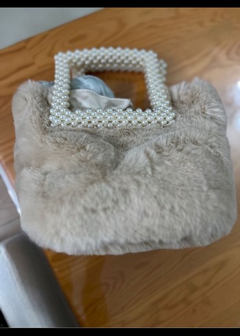 İnci Detaylı Bej Kadın Çanta - Görsel 2