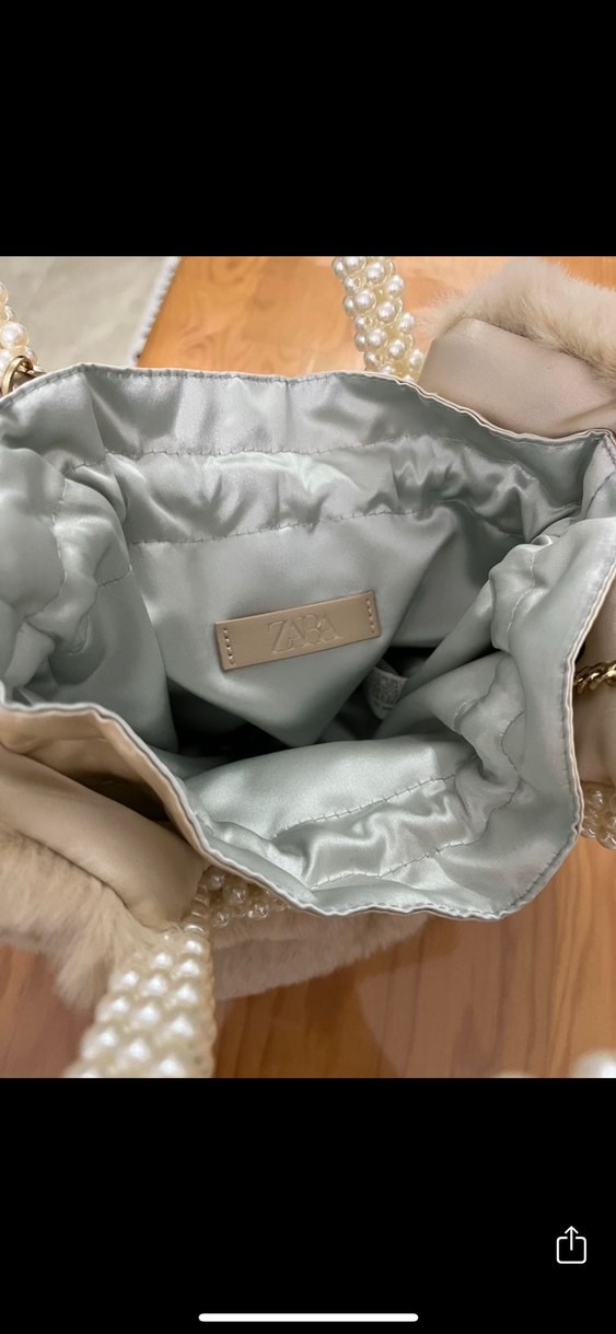 İnci Detaylı Bej Kadın Çanta - Görsel 3