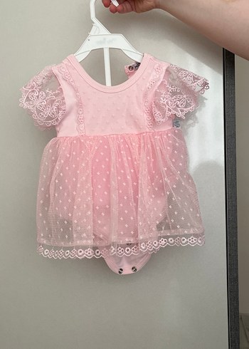 Kız Çocuk Pembe Dantel Detaylı Elbise