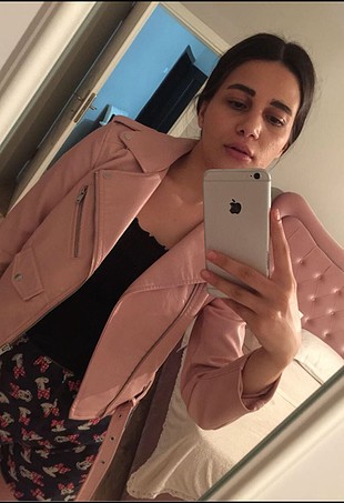 xs Beden Zara deri ceket pembe