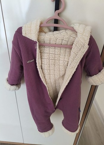 Düğmeli Mor Bebek Tulumu - Görsel 2