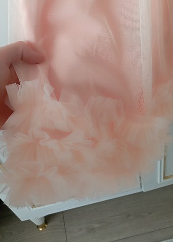 Pembe Fırfırlı Straplez Kız Elbisesi - Görsel 2