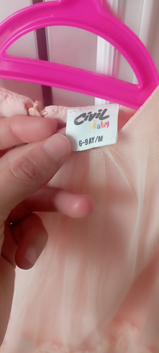 Pembe Fırfırlı Straplez Kız Elbisesi - Görsel 3