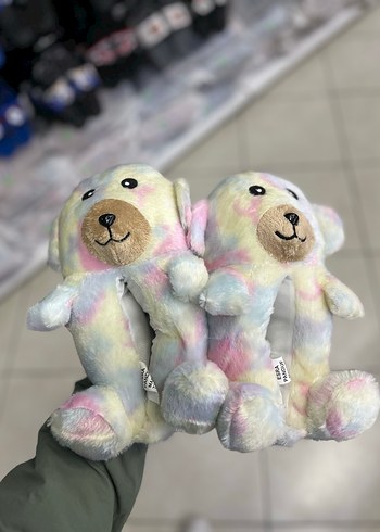 Pastel Renkli Peluş Ayı Panduf - Görsel 2