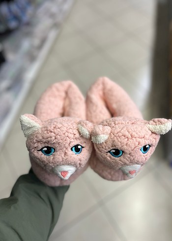 Pembe Leopar Desenli Kız Çocuk Ev Terliği - Görsel 2