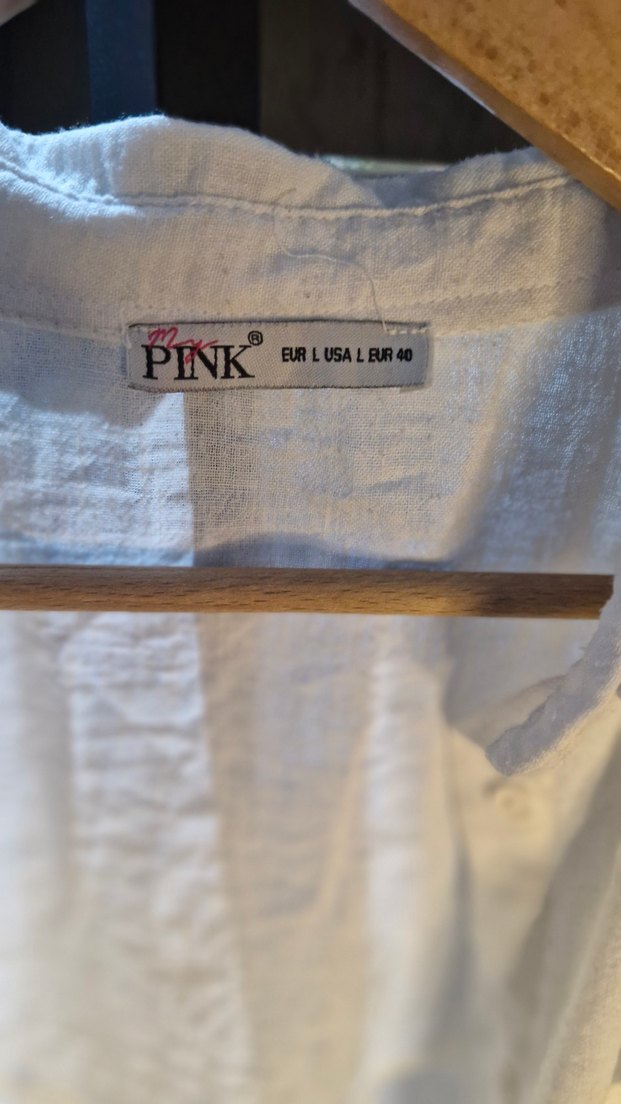 Bohem Beyaz Keten İşlemeli Gömlek - Görsel 2