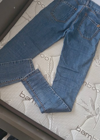 Kadın Mavi Elastik Slim Denim Pantolon - Görsel 3
