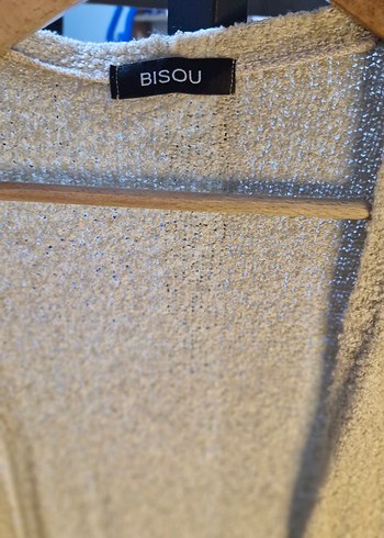 Bej Kadın Örgü Yün Hırka - Görsel 2