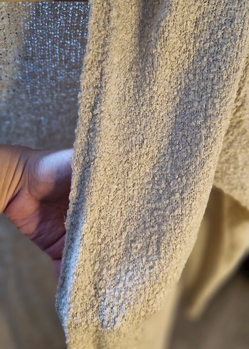 Bej Kadın Örgü Yün Hırka - Görsel 3