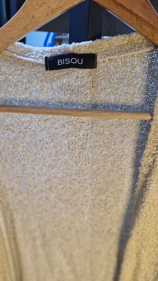 Bej Kadın Örgü Yün Hırka - Görsel 2