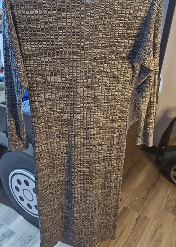 Gri Uzun Kollu Triko Kadın Elbise - Görsel 3