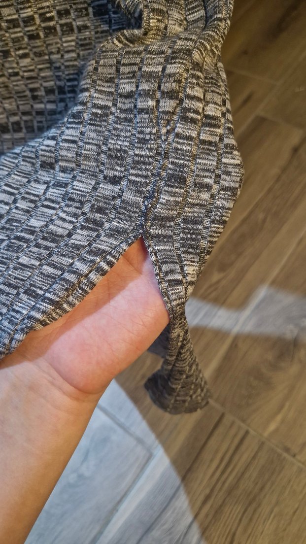 Gri Uzun Kollu Triko Kadın Elbise - Görsel 2