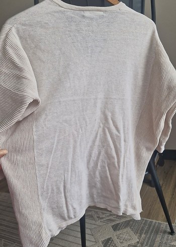 Bej V Yaka Uzun Kollu Kadın Triko - Görsel 4