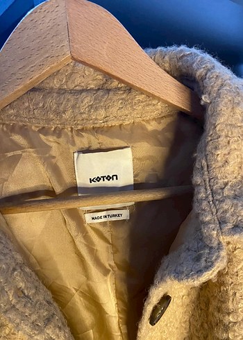 Düğmeli deve tüyü Midi Yün Kadın Kaban - Görsel 3