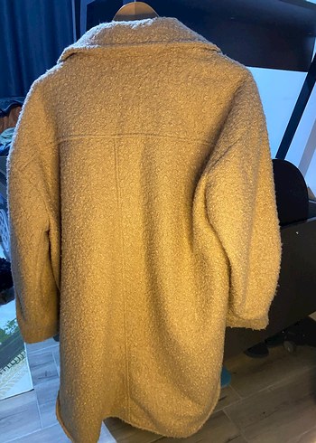 Düğmeli deve tüyü Midi Yün Kadın Kaban - Görsel 2