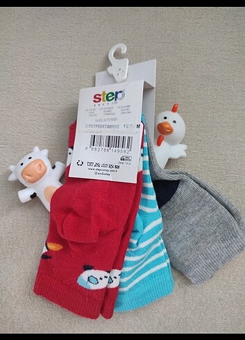 Step 12-24 ay Erkek Bebek 3 lü çorap.marka step.sıfır ve etiketli.