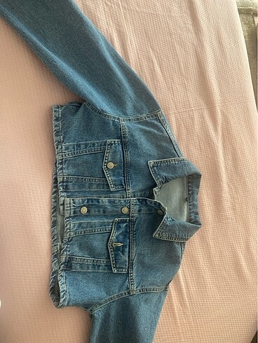 xs Beden mavi Renk Crop kot ceket
