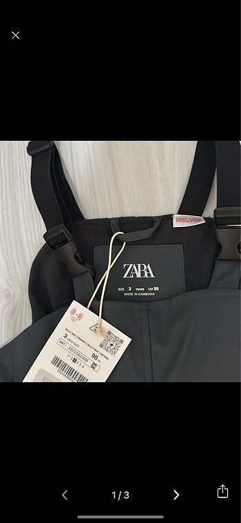 Zara Zara etiketli 3 yaş yağmur tulumu salopet
