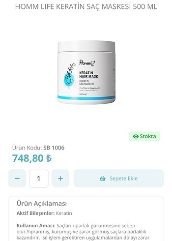 Homme Keratin Saç Maskesi 500 ml - Görsel 4