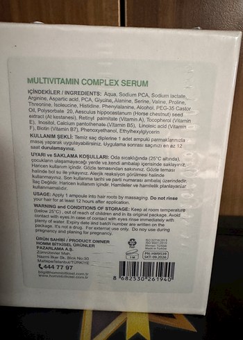 Homm Life Multivitamin Kompleks Saç Bakım Serumu - Görsel 2